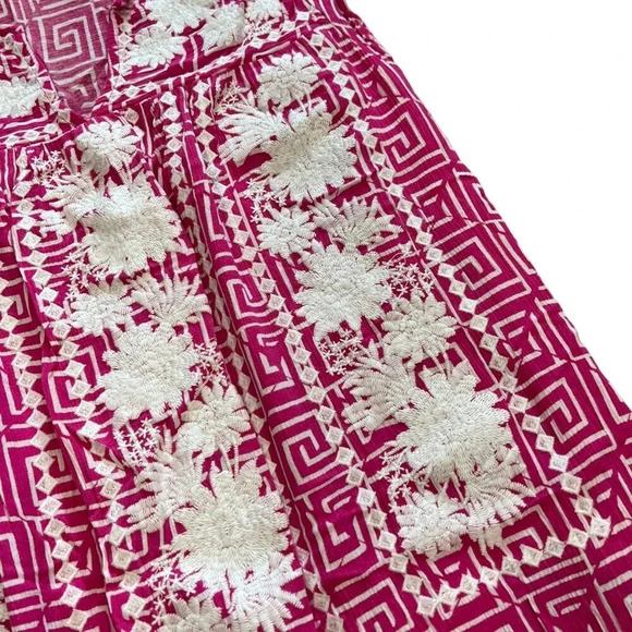 Savanna Jane Pink Embroidered Boho Shift Dress S - Picture 2 of 4